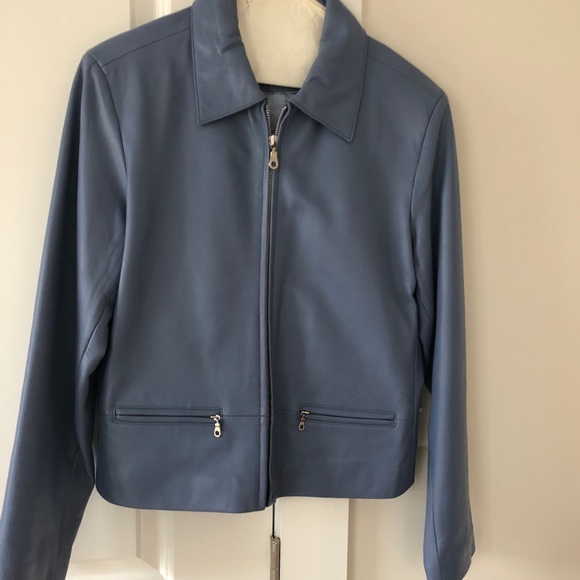 Saguaro Periwinkle Leather Jacket S - Picture 1 of 6